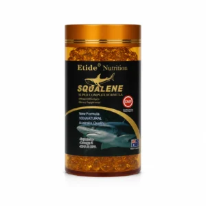 ETIDE Nutrition Squalene Super Complex Formula 500mg 500 Softgels black label, front view